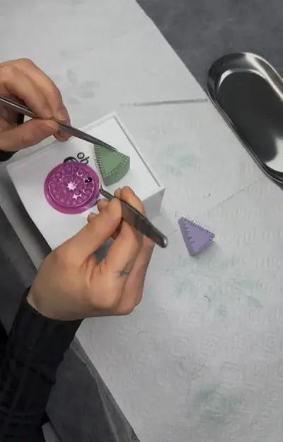 A student practising